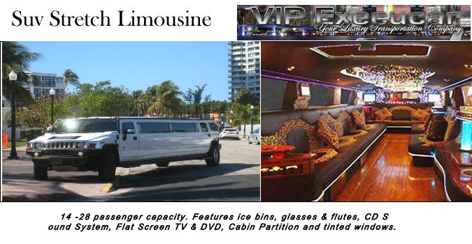 Hummer Limo: The king of the Stretch Limousines service, seats 12/20 Passengers in luxurious interior, High Powered Custom Sound Systems, Rock Star LightShow.Hummerr Limo Miami provides elegant, dependable luxury transportation/from Orlando To Miami area airports.