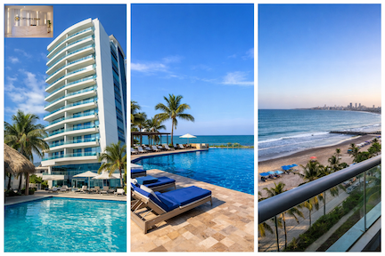 Cartagena Beach Resort and Resident oceanfront luxury building in Crespo Cartagena Colombia